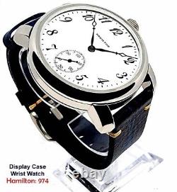 Antique 17 Jewels Salesman Display Case Wrist Watch Hamilton 974 Working Great
