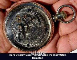 Antique 18 Size Display Case PRIVATE LABEL Pocket Watch Hamilton 927 Working