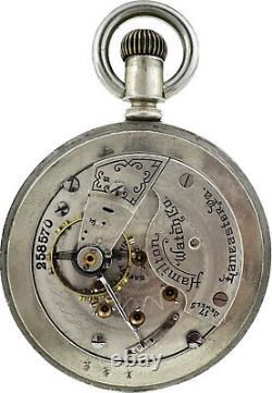Antique 18 Size Hamilton 17 Jewel Manual Pocket Watch Grade 924 wAxeMan Monogram