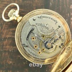 Antique 18 Size Hamilton 17J Wind Hunter Pocket Watch Grade 925 Gold Filled