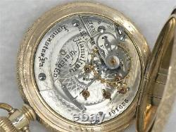 Antique 18s Hamilton 14k Gold Filled 925 Hunter's Case Pocket Watch, Running