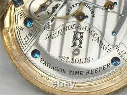 Antique 18s Hamilton Solid 14k Mermod & Jaccard Pocketwatch, Signed 3x, Serviced