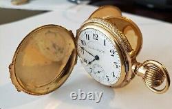 Antique 1902 Hamilton Pocket Watch, 14K, Running, keeps accurate time