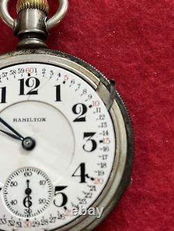 Antique 1903 Hamilton 18s & 17j Grade926 3 oz Silver Pocket Watch-Runs Great