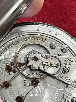 Antique 1903 Hamilton 18s & 17j Grade926 3 oz Silver Pocket Watch-Runs Great