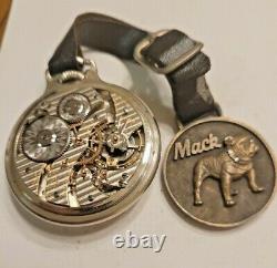 Antique 1909 HAMILTON 21 Jewels Grade 960 Size 16 14kGF Pocket Watch withMack Fob