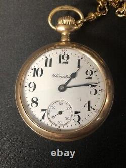 Antique 1909 Hamilton 18s 19j Grade 944 Railroad Pocket Watch-Runs Great