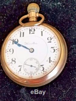 Antique 1909 Hamilton Watch Co 940 -21 JEWELS SIZE 18 RAILROAD Pocket Watch