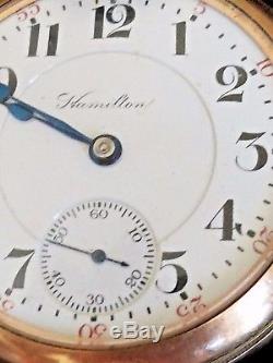Antique 1909 Hamilton Watch Co 940 -21 JEWELS SIZE 18 RAILROAD Pocket Watch