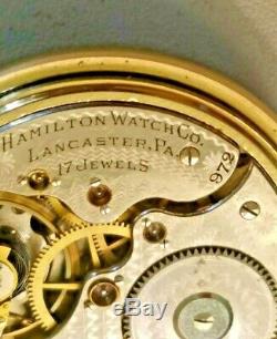 Antique 1910 Hamilton 972 / Size 16 / 17 Jewels Pocket Watch