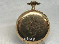 Antique 1911 Hamilton 14k Solid Gold Open Face Pocket Watch 12s 19j Works Great