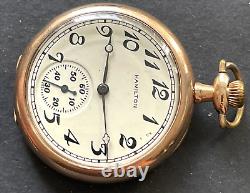 Antique 1914 Hamilton Grade 910 Pocket Watch Running Fahys GF Case 12s 17j USA