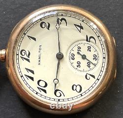 Antique 1914 Hamilton Grade 910 Pocket Watch Running Fahys GF Case 12s 17j USA