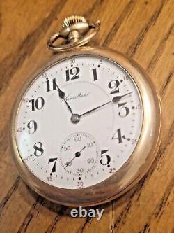 Antique 1918 Hamilton Watch Pocket Watch 992 RR Grade 10k GF 21 Jewels Size 16