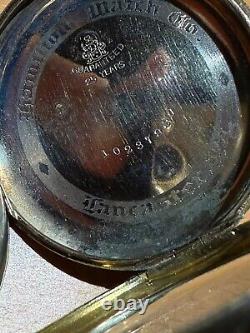 Antique 1919 Hamilton Pocket Watch With Original Receipt Registration Box Works