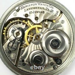 Antique 1920 Hamilton Pocket Watch 17 Jewel Model 2 Grade 956 OpenFace Art Deco