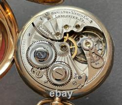 Antique 1921 Hamilton Grade 910 Pocket Watch Running Original GF Case 12s 17j