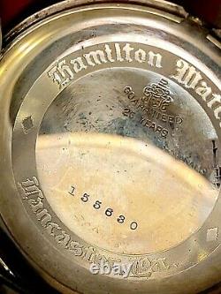 Antique 1922 HAMILTON 910 14k Gold Filled Pocket Watch With Box & Papers