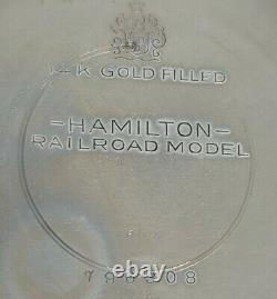 Antique 1930 HAMILTON 21J Railroad Grade 992 10K White Gold G. F. RR Pocket Watch