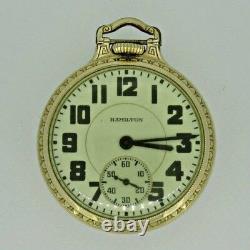 Antique 1939 Hamilton 992 Elinvar 10k Gold Filled Railroad Pocket Watch