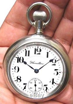 Antique 21 Jewel 18 Size Salesman Display Case Pocket Watch Hamilton 940 Working