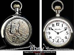 Antique 21 Jewel Clear Back Display Case Pocket Watch Hamilton 940 Working Great
