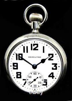 Antique 21 Jewel Salesman Display Case RR Pocket Watch Hamilton 992-B Working