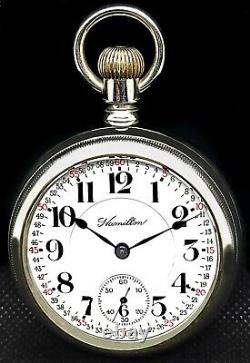 Antique 21 Jewels 18 Size Display Case Pocket Watch Hamilton 940 Working