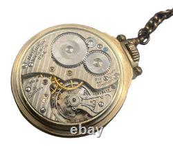 Antique 21 Jewels Display Case Pocket Watch Hamilton 992-B Railway Special Chain
