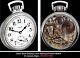 Antique 21 Jewels Silver Plated Display Case Rr Pocket Watch Elgin Father Time