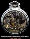 Antique 21 Jewels Silver Plated Display Case Rr Pocket Watch Elgin Father Time