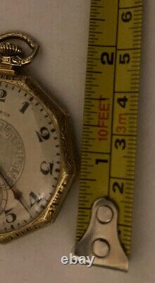 Antique Art Deco Hamilton 14k Gold Filled Open Face Pocket Watch 17 J 912 12S