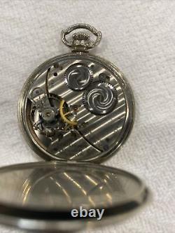 Antique Art Deco Hamilton 912 Pocket Watch 17j Wadsworth 14k White Gold Filled