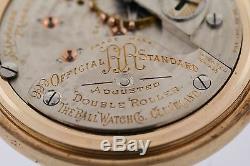 Antique Ball Hamilton Official Railroad 999 Gold Fill 17 Jewel 18s Pocket Watch