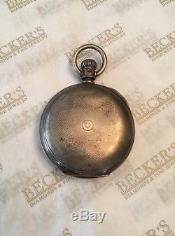 Antique Coin Silver Hamilton & Dueber Pocket Watch Ser# 447128, 18s 17 Jewels