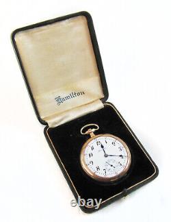 Antique Gold Filled Hamilton 25 Year Pocket Watch In Original Box Runs