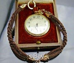 Antique Gold filled HAMILTON pocket watch/Gold filled hair chain/original box