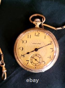 Antique HAMILTON Pocket Watch #956 with Original Chain and Closure