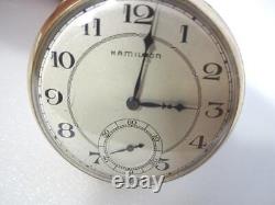 Antique Hamilton 1 3/8 Rolled Gold 10k Pocket Watch Works W /perfect Time
