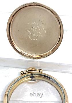 Antique Hamilton 10K G. F. Open Face Pocket Watch RR Case-16 S! GREAT