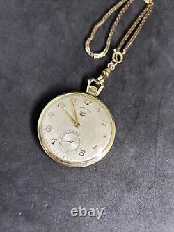 Antique Hamilton 14K Yellow Gold Open Face Pocket Watch