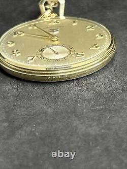 Antique Hamilton 14K Yellow Gold Open Face Pocket Watch