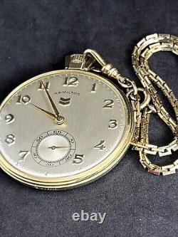 Antique Hamilton 14K Yellow Gold Open Face Pocket Watch