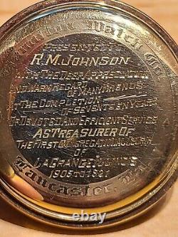 Antique Hamilton 14k Solid Gold Pocket Watch Model 920 23 Jewel Working Historic