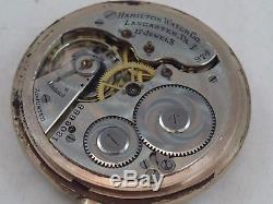 Antique Hamilton 16 size Grade 974 17 Jewel Pocket watch circa 1918 Working