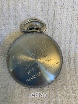 Antique Hamilton 16s 4992B 22 jewels Navigational WW2 pocket watch with box 1942