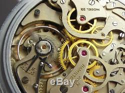 Antique Hamilton 16s model 23, 19 jewels Chronograph 16s pocket watch. Made 1942