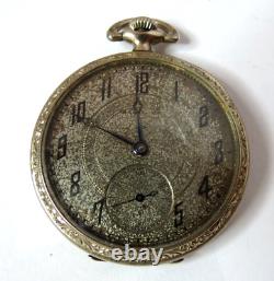 Antique Hamilton 17'j Winding Model 910 Pocket Watch White 25 Year Gold Filled