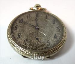 Antique Hamilton 17'j Winding Model 910 Pocket Watch White 25 Year Gold Filled