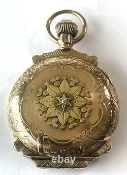 Antique Hamilton 21 Jewel Solid 14K Gold With Diamond A. N. Anderson Pocket Watch